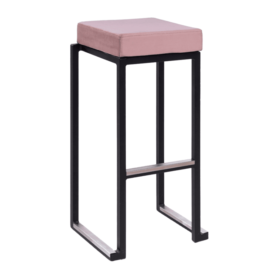 Black Frame Pink Velvet Seat Pad