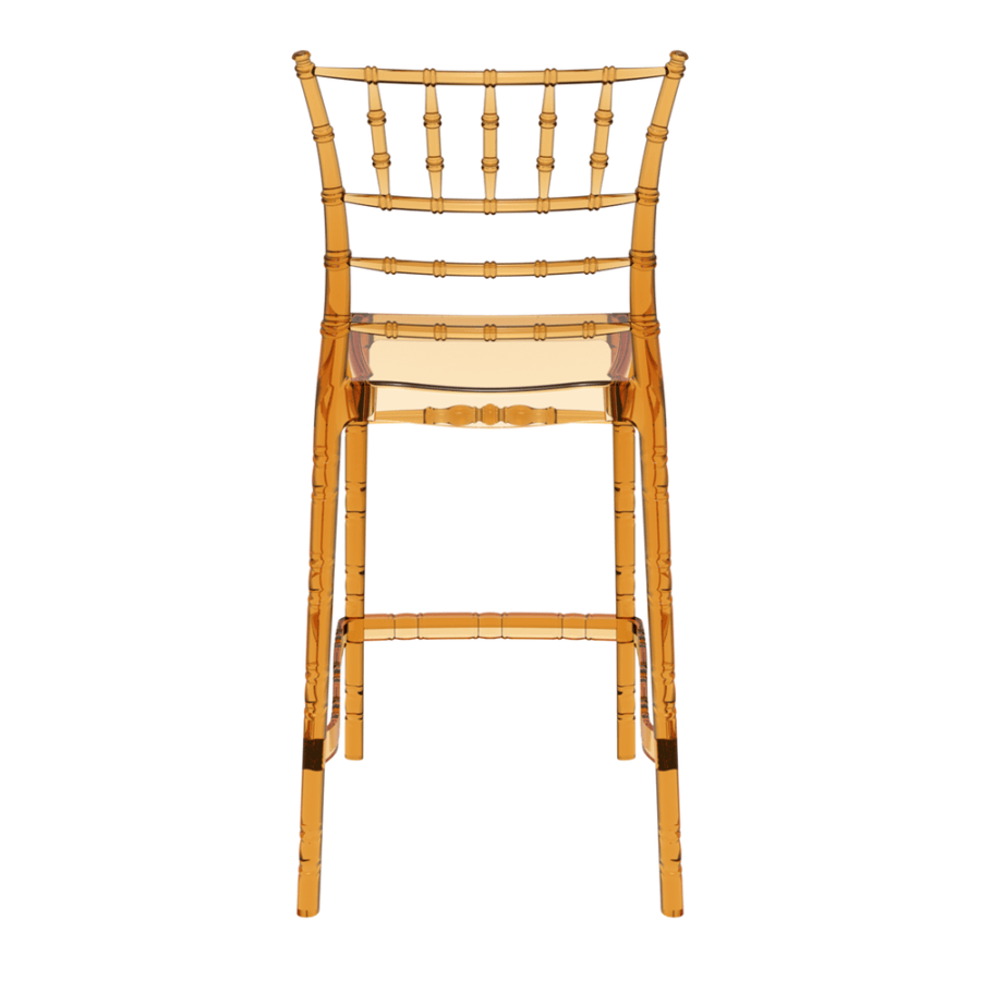 Chiavari Bar Stool 65 Amber Transparent Back
