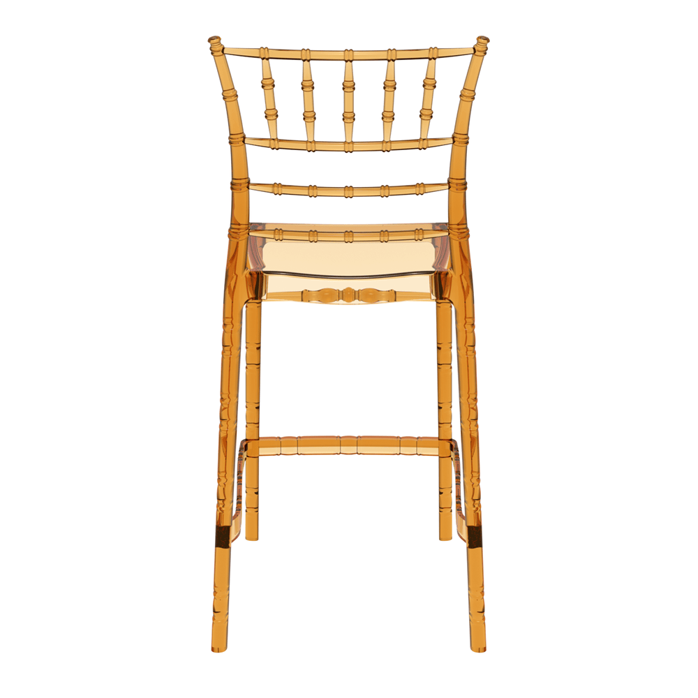 Chiavari Bar Stool 65 Amber Transparent Back