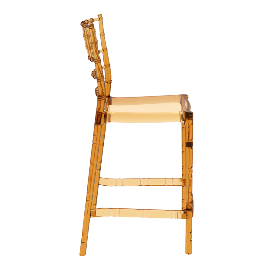 Chiavari Bar Stool 65 Amber Transparent Side