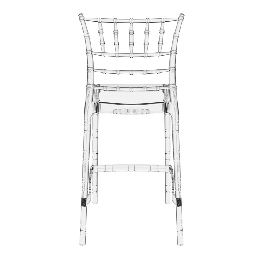 Chiavari Bar Stool 65 Clear Transparent Back