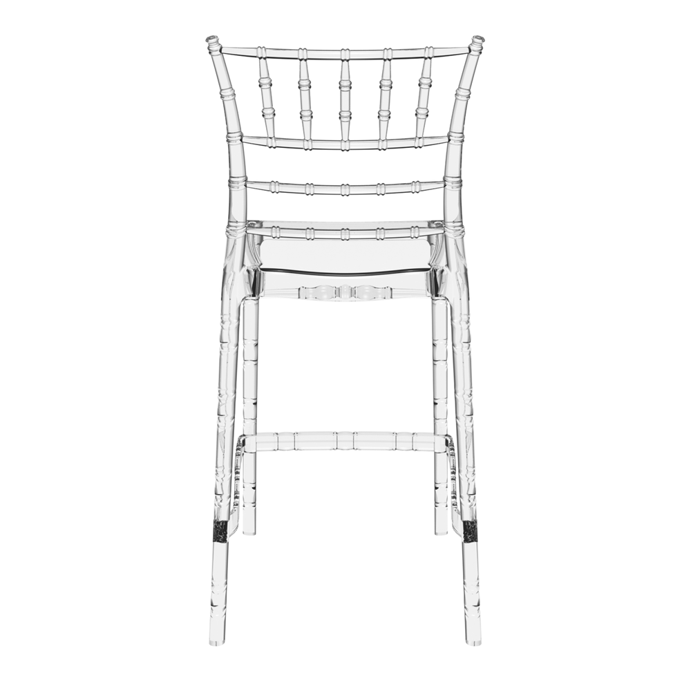 Chiavari Bar Stool 65 Clear Transparent Back