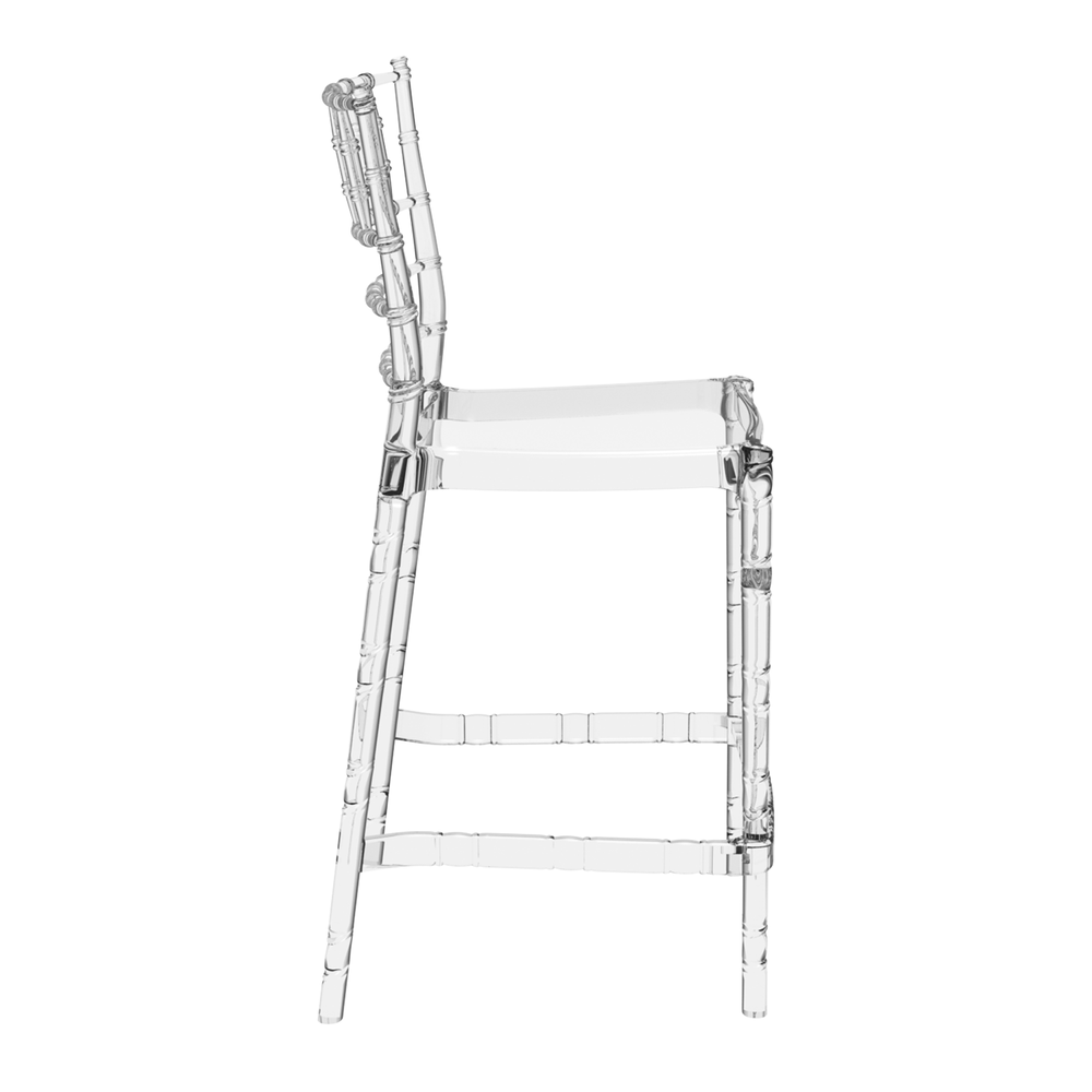 Chiavari Bar Stool 65 Clear Transparent Side