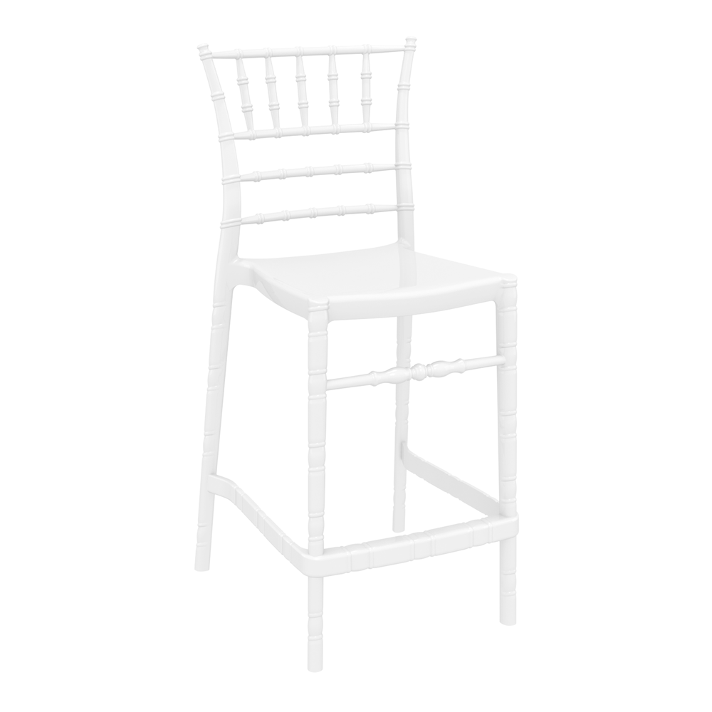 Chiavari Bar Stool 65 Glossy White