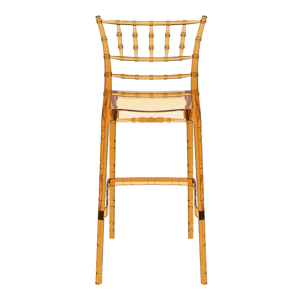 Chiavari Bar Stool 75 Amber Transparent Back