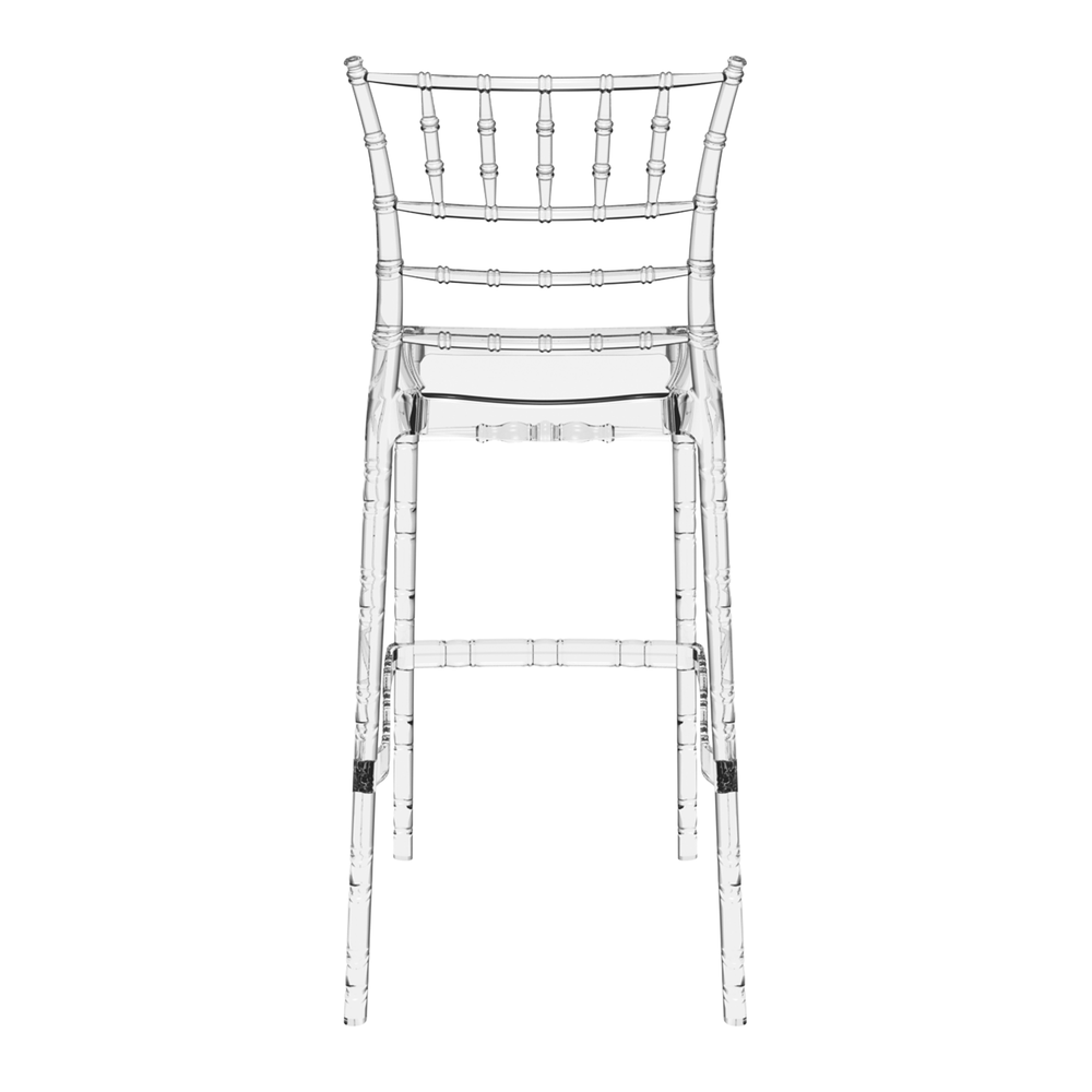 Chiavari Bar Stool 75 Clear Transparent Back
