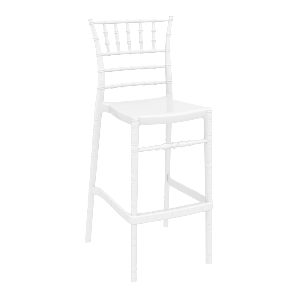 Chiavari Bar Stool 75 Glossy White