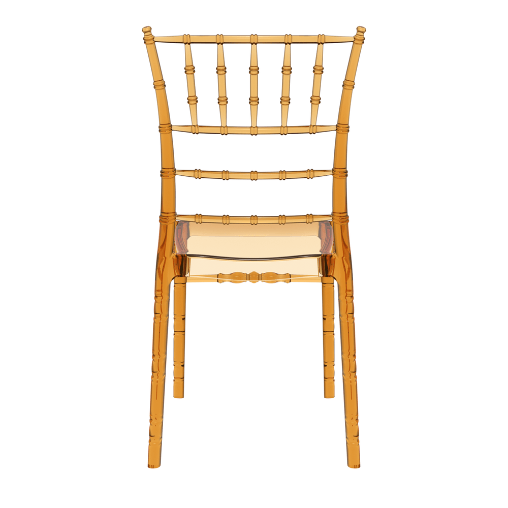 Chiavari Side Chair Amber Transparent Back