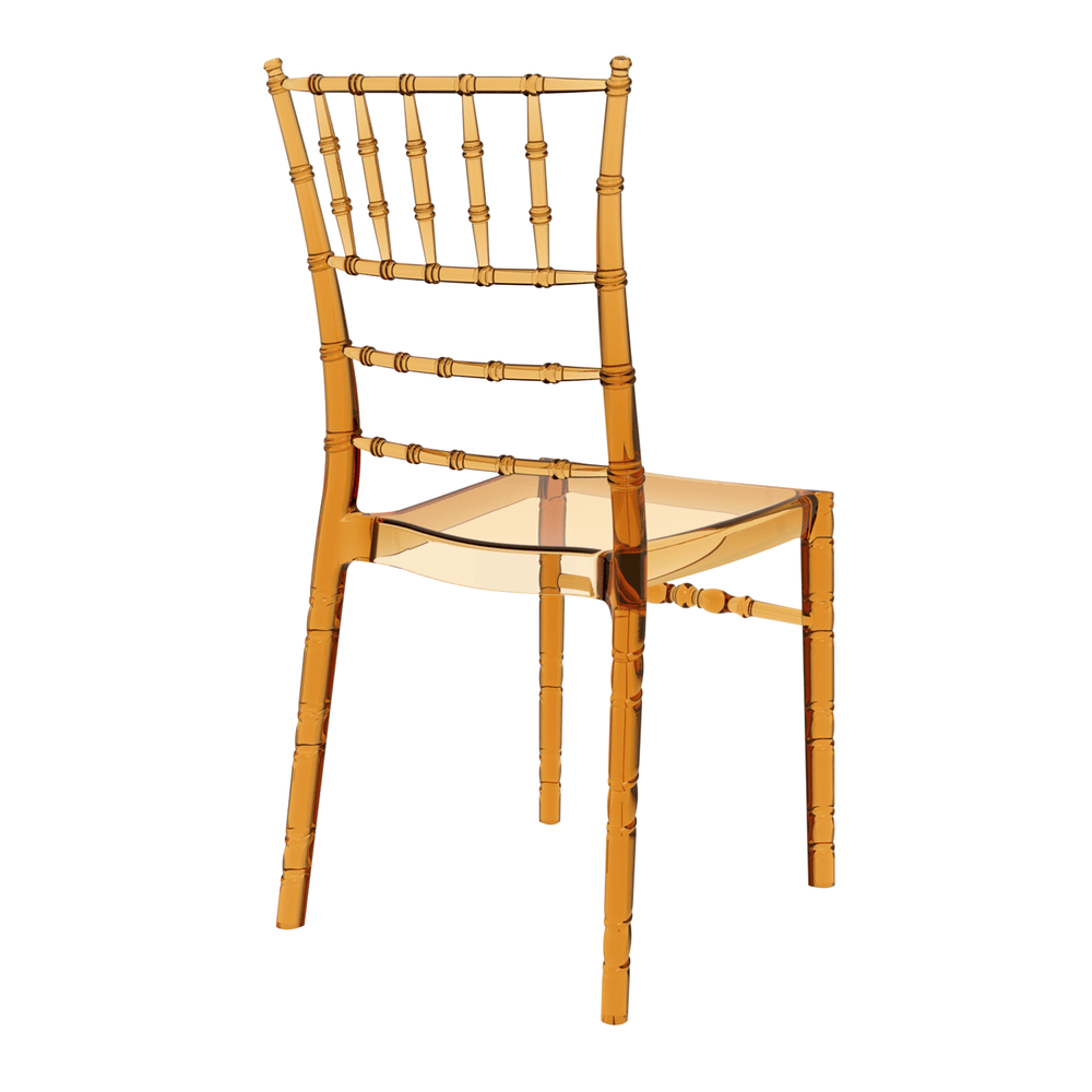 Chiavari Side Chair Amber Transparent Side
