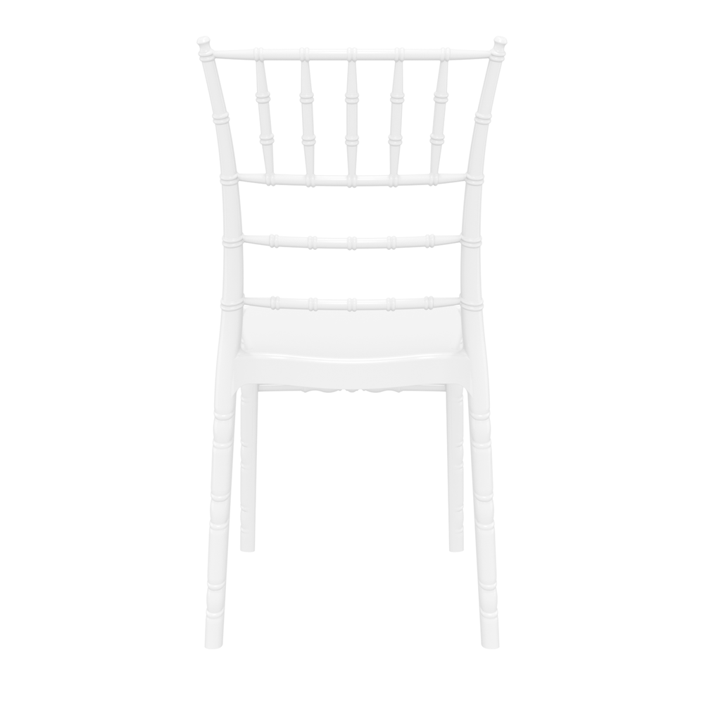 Chiavari Side Chair Glossy White Back