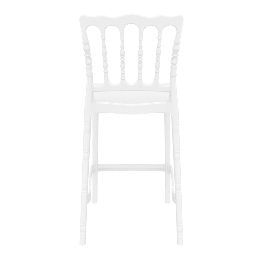 Opera Bar Stool 65 Glossy White Back