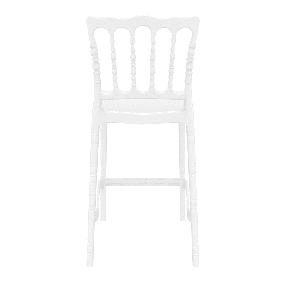Opera Bar Stool 65 Glossy White Back