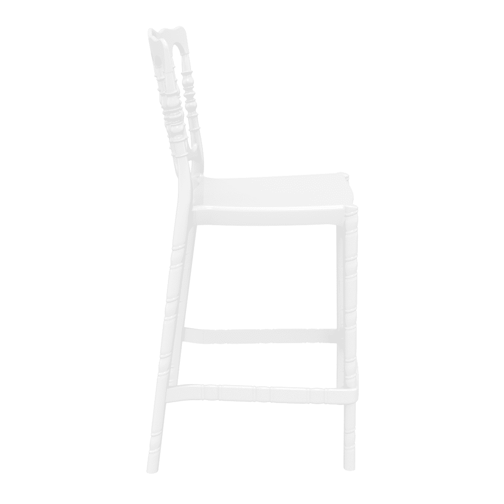 Opera Bar Stool 65 Glossy White Side
