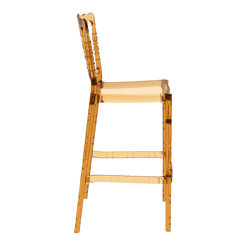 Opera Bar Stool 75 Amber Transparent Side