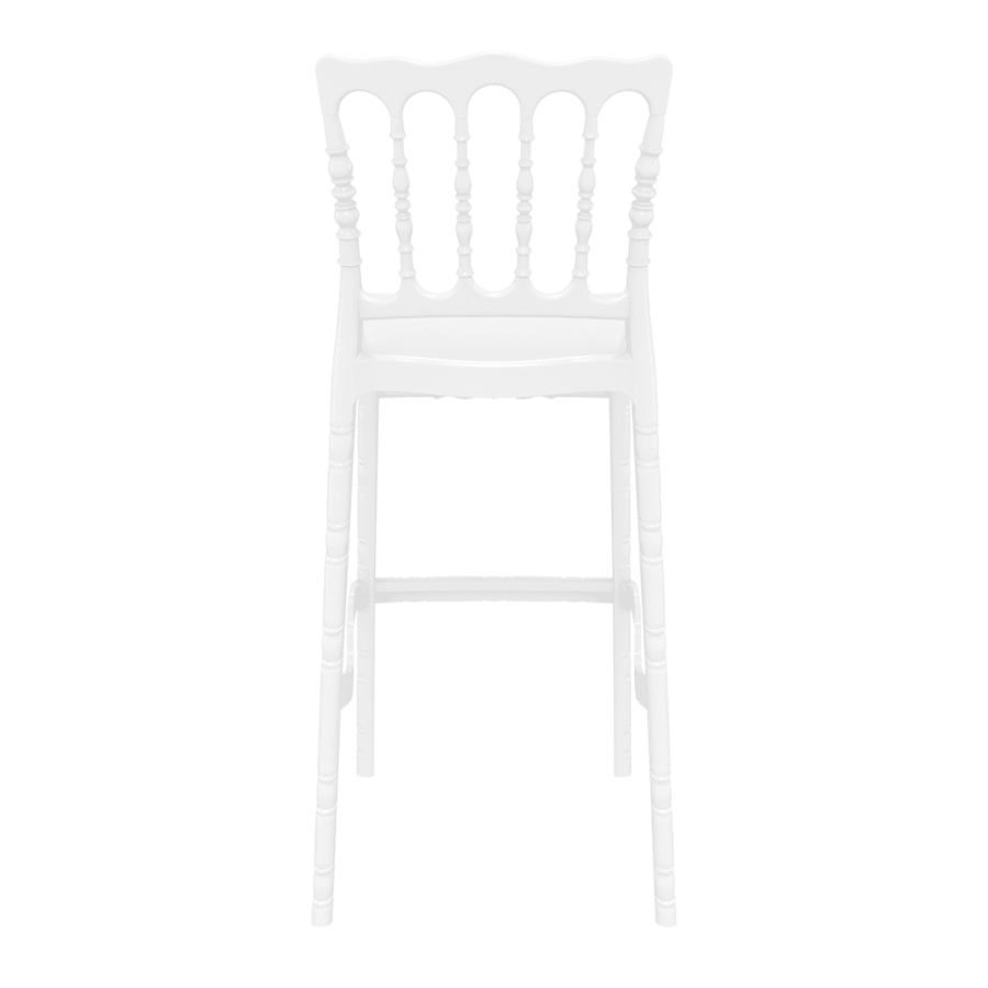 Opera Bar Stool 75 Glossy White Back