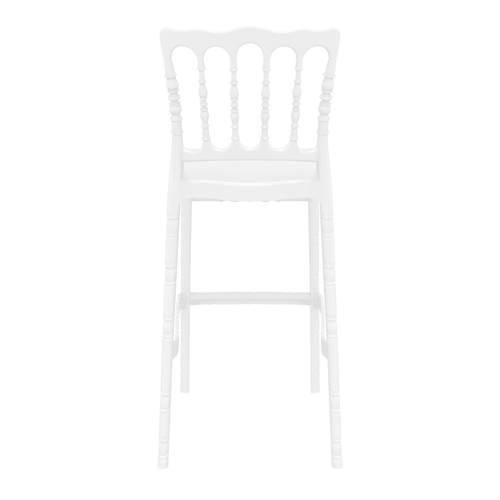 Opera Bar Stool 75 Glossy White Back