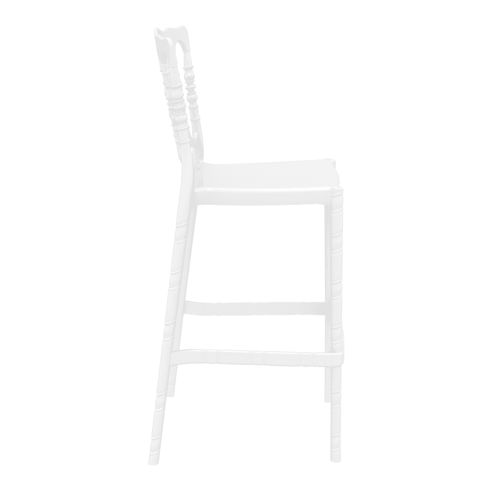 Opera Bar Stool 75 Glossy White Side