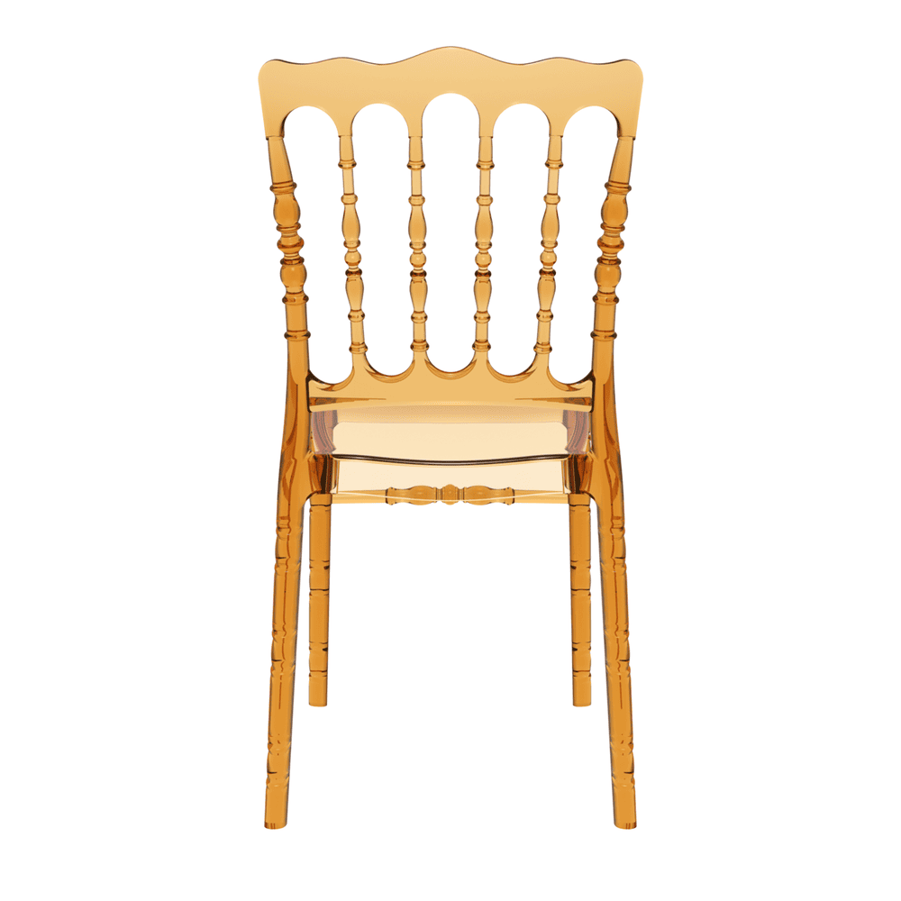 Opera Side Chair Amber Transparent Back