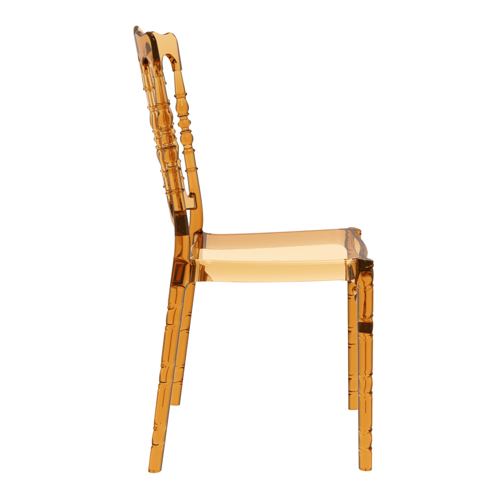 Opera Side Chair Amber Transparent Side