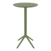 Sky Folding Bar Table 60 Round Olive Green Side