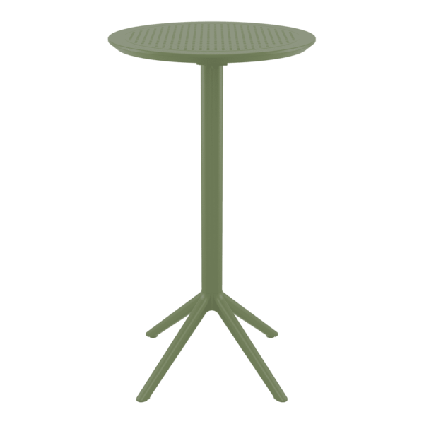 Sky Folding Bar Table 60 Round Olive Green Side