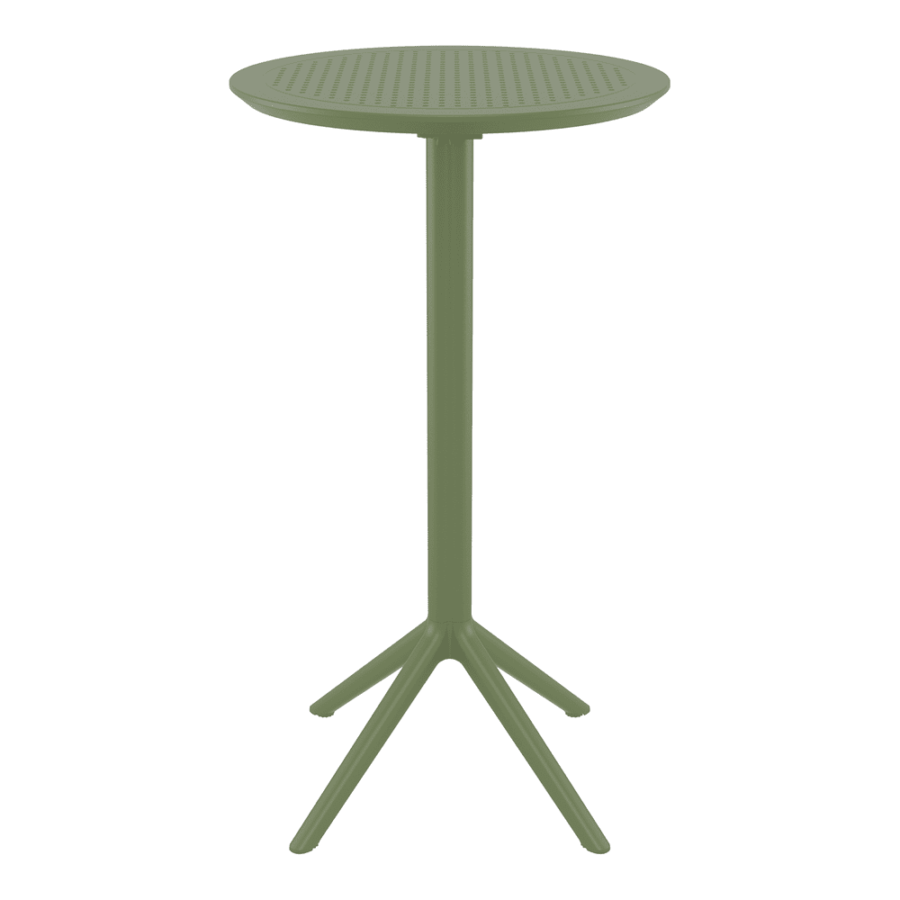 Sky Folding Bar Table 60 Round Olive Green Side