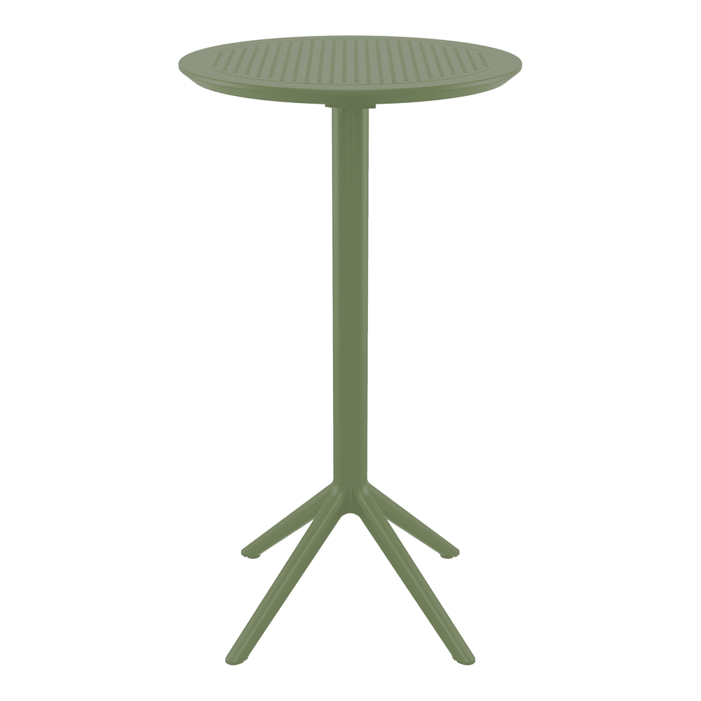 Sky Folding Bar Table 60 Round Olive Green Side