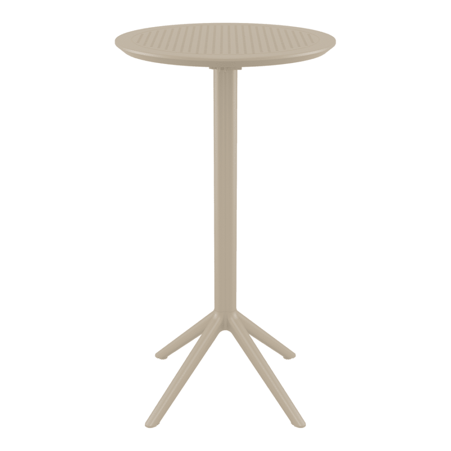 Sky Folding Bar Table 60 Round Taupe Side