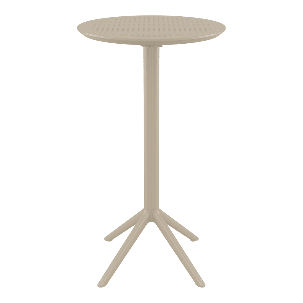 Sky Folding Bar Table 60 Round Taupe Side