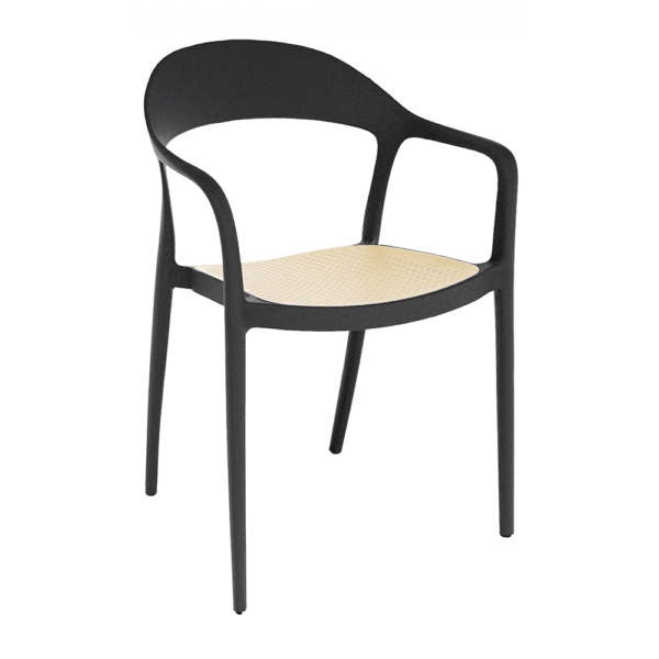 Wave Stacking Armchair Black