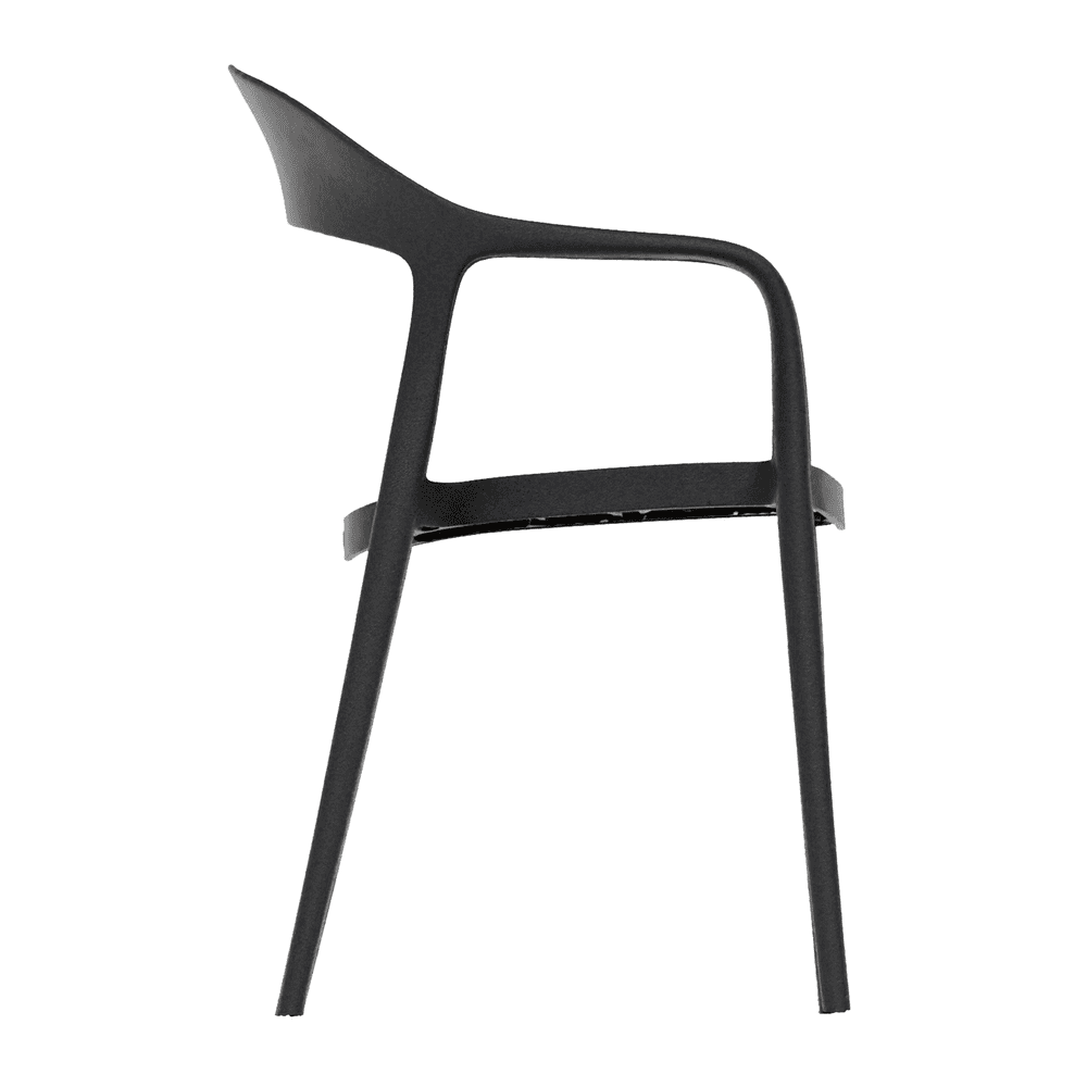 Wave Stacking Armchair Black Side
