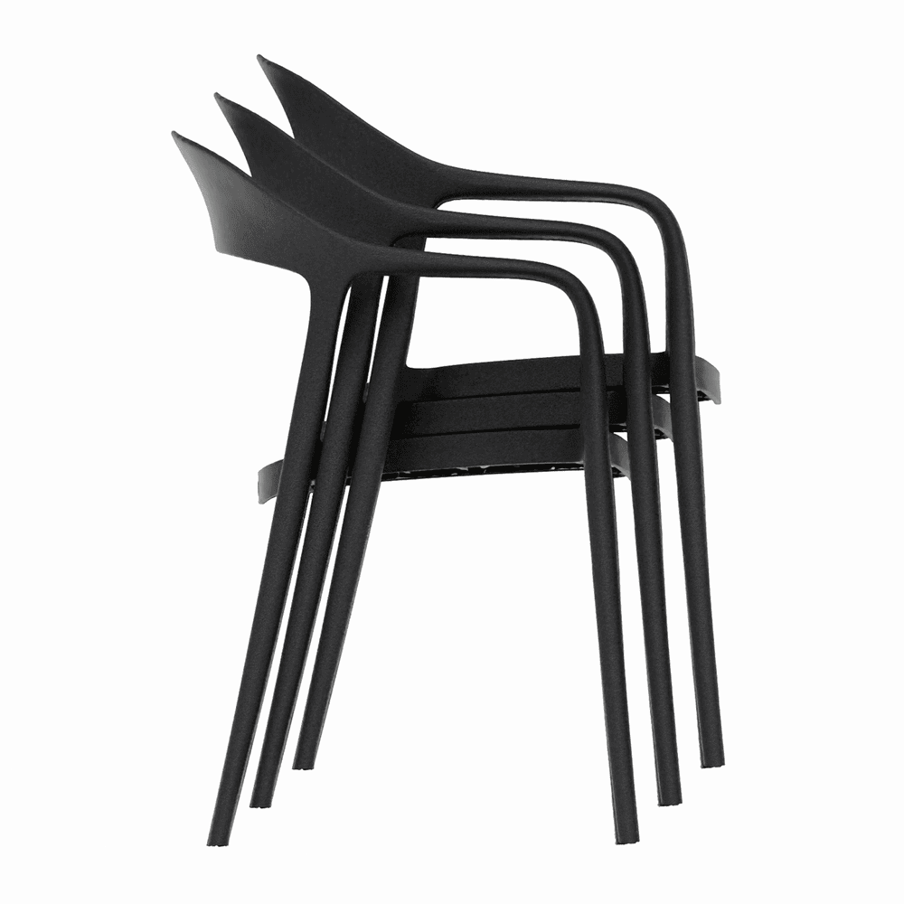 Wave Stacking Armchair Black Stacking