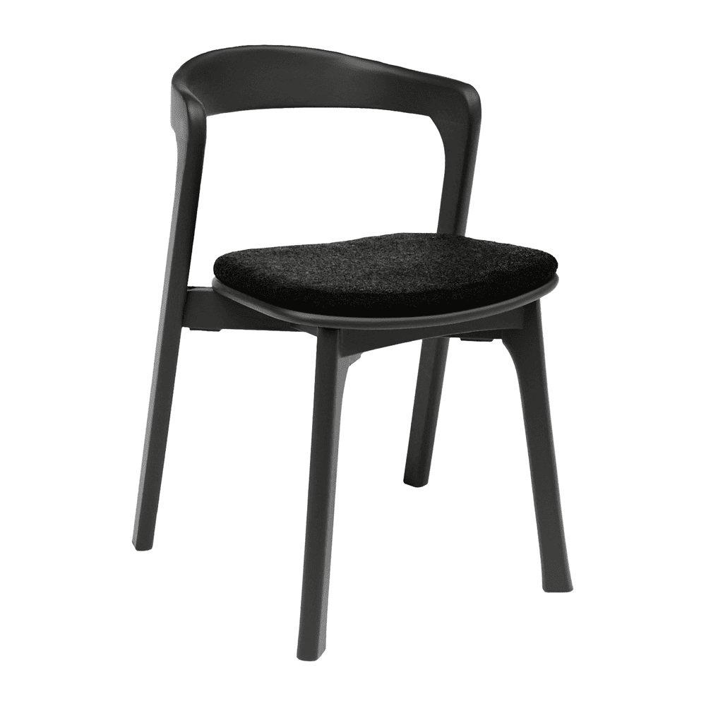 Nina Stacking Side Chair Black Black Seat Pad