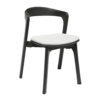 Nina Stacking Side Chair Black White Seat Pad