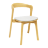 Nina Stacking Side Chair Natural Oak White Seat Pad