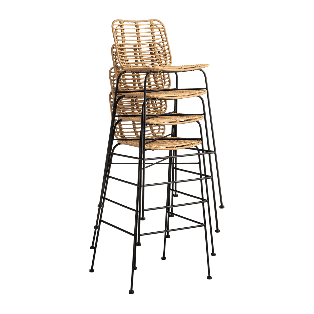 Palm Stacking Bar Stool Natural Stacking