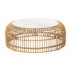 Palm Stacking Coffee Table Natural Glass Top