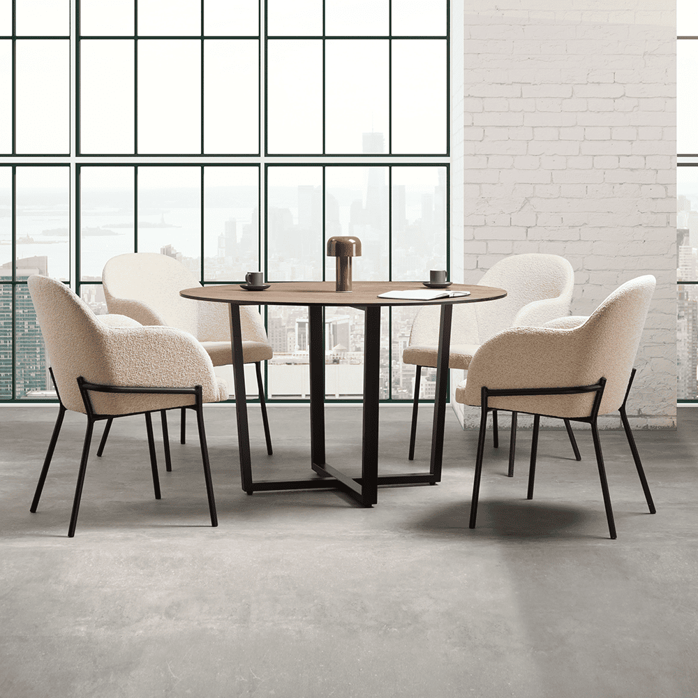 Zap Westbury Armchair Bourne Dining Height Table Vintage Copper Insitu Square