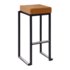Kubo Smart Bar Stool Black Frame Gold Velvet Seat Pad