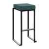Kubo Smart Bar Stool Black Frame Green Velvet Seat Pad
