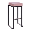 Kubo Smart Bar Stool Black Frame Pink Velvet Seat Pad