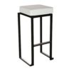 Kubo Smart Bar Stool Black Frame White Faux Leather Seat Pad