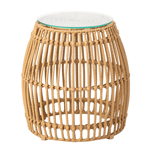 Palm Stacking Side Table Natural Glass Top