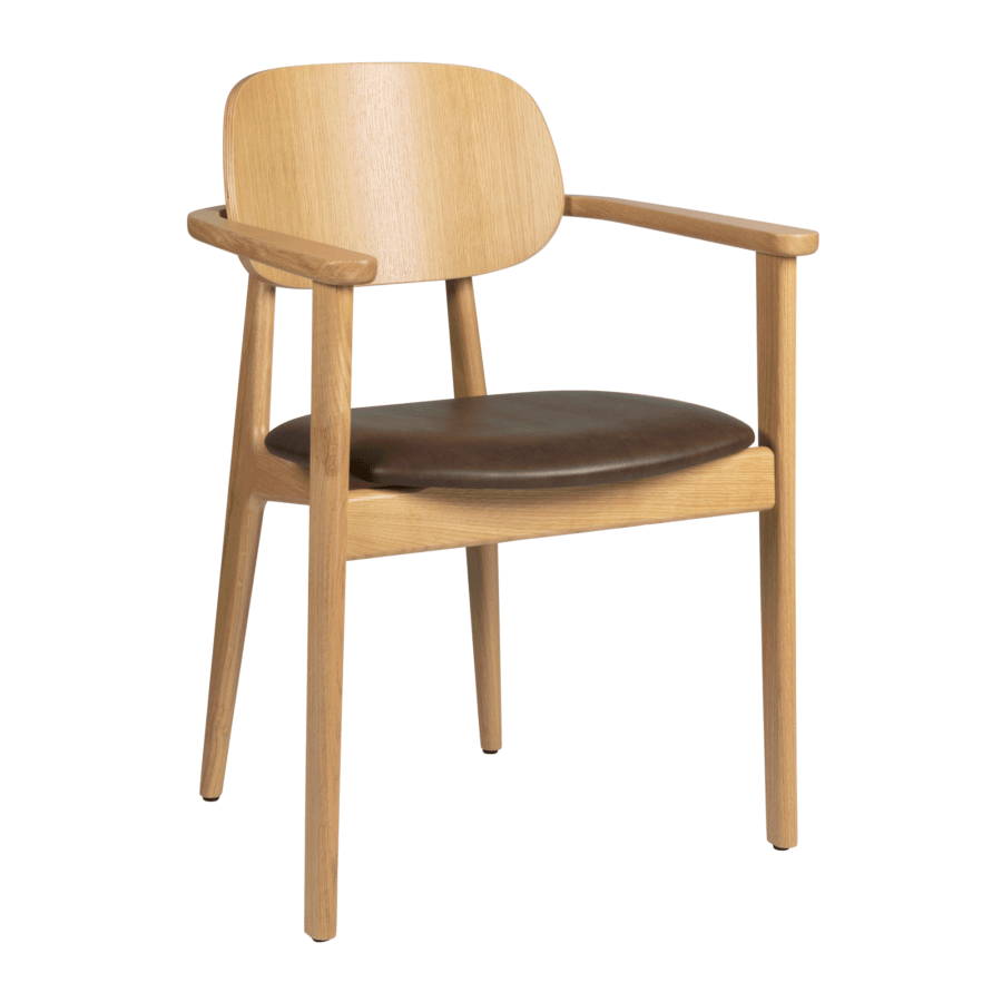 Relish Armchair Natural Oak Brown Seat