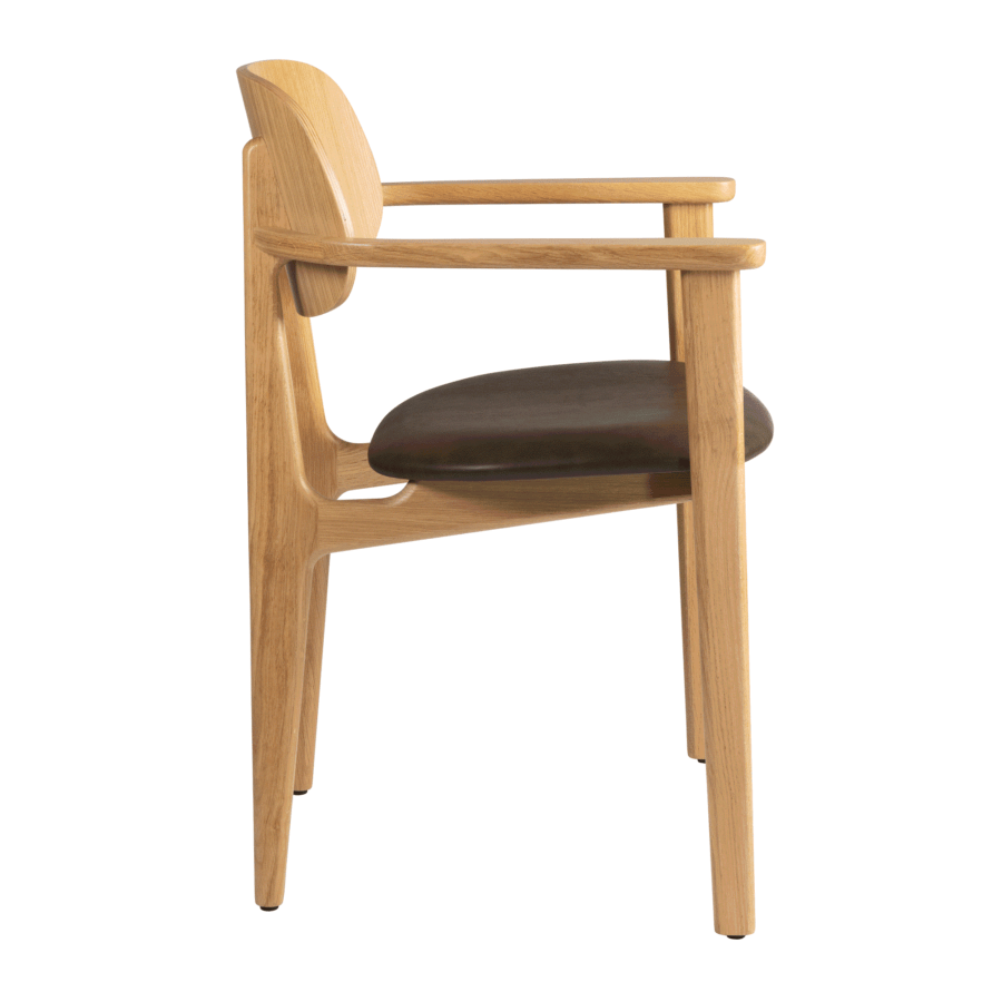 Relish Armchair Natural Oak Brown Seat Side