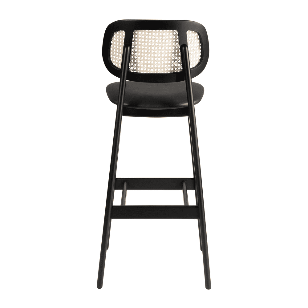 Relish Bar Stool Black Rattan Black Seat Back