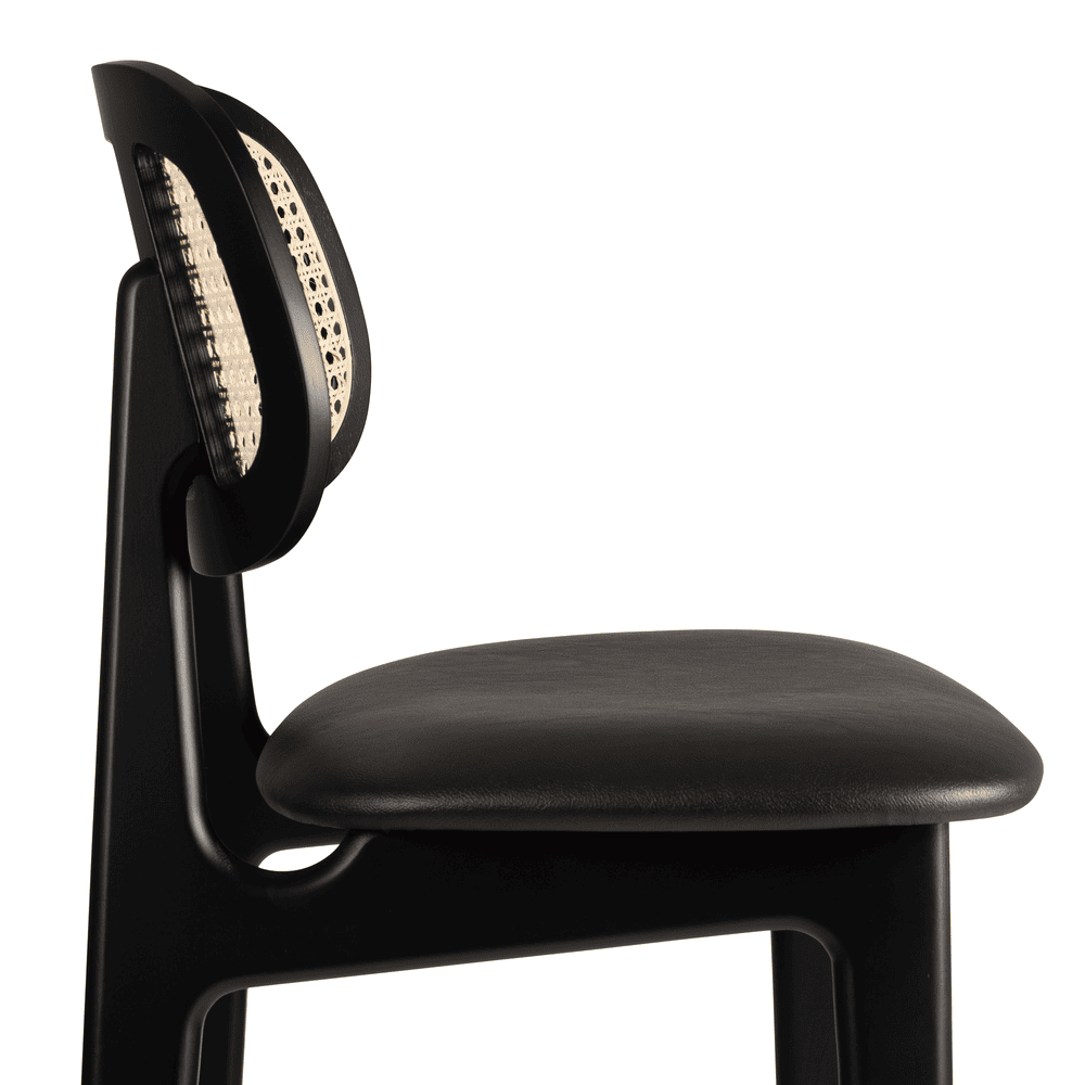 Relish Bar Stool Black Rattan Seat Detail2