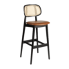 Relish Bar Stool Black Rattan Tan Seat