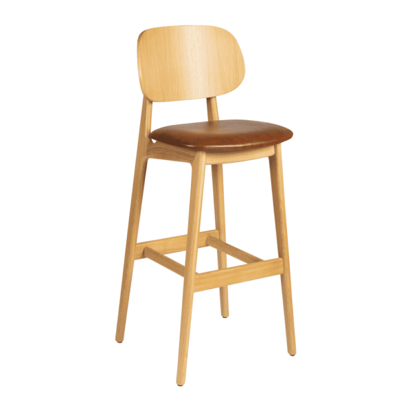 Relish Bar Stool Natural Oak Tan Seat Pad