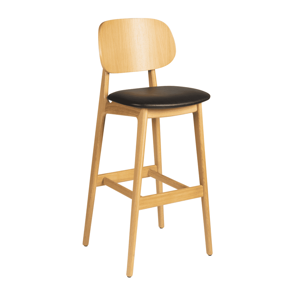 Relish Bar Stool Oak Black Seat